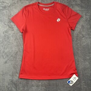 Firstar‎ Athletic Workout Tee Shirt Women's Medium Red Short Sleeve Logo NWT